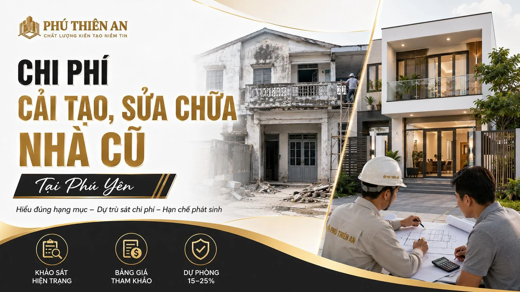 Chi phí cải tạo, sửa chữa nhà cũ tại Phú Yên