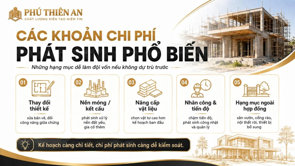 Dự trù chi phí phát sinh khi xây nhà: cách tránh đội vốn