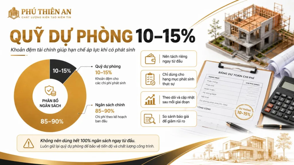 Dự trù chi phí phát sinh khi xây nhà: cách tránh đội vốn