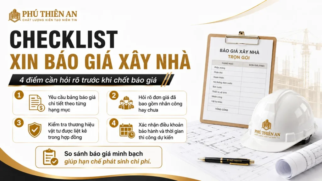 Chi phí xây nhà trọn gói tại Phú Yên 2026: bảng giá theo từng gói vật tư